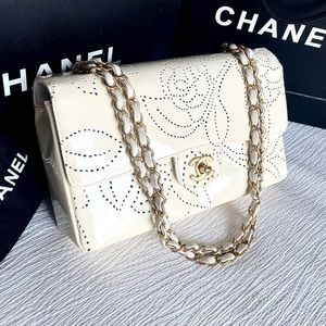 Chanel Camellia Single flap Perforated Handbag